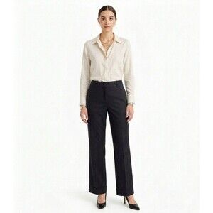 Banana Republic Martin Fit Women’s Wide Leg Career Pants Black Petite Size 6P